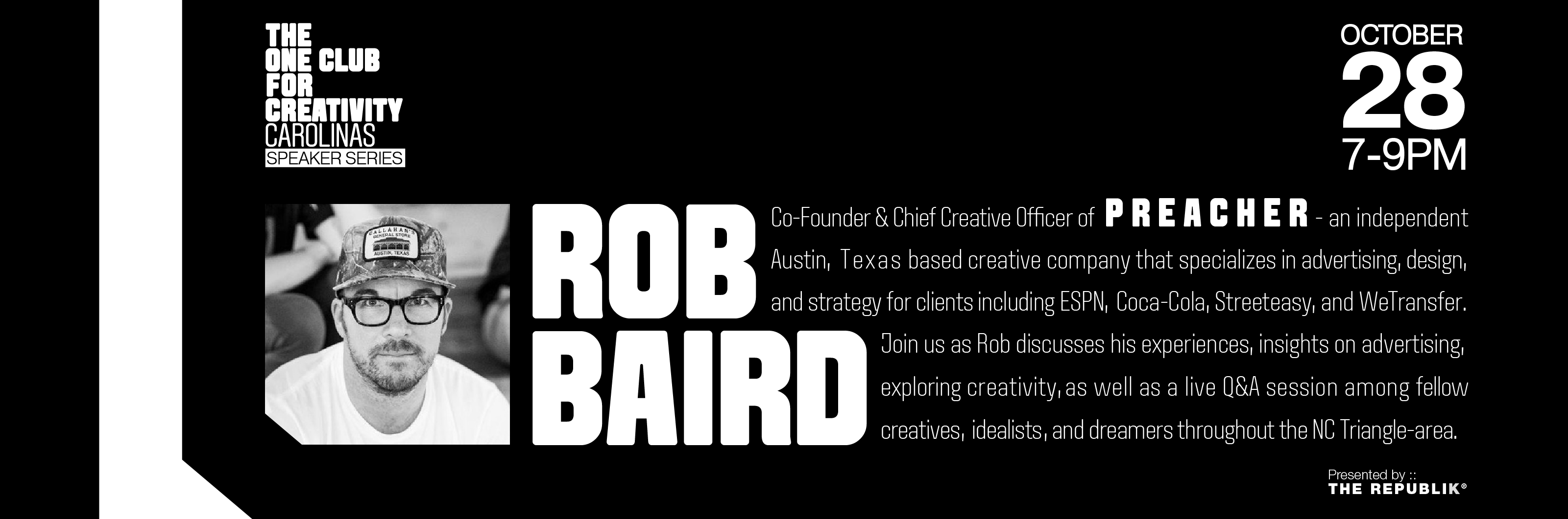 Speaker Series with Rob Baird, PREACHER, Founder/CEO